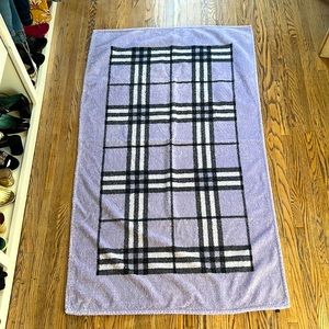 Large purple plaid BURBERRY beach towel